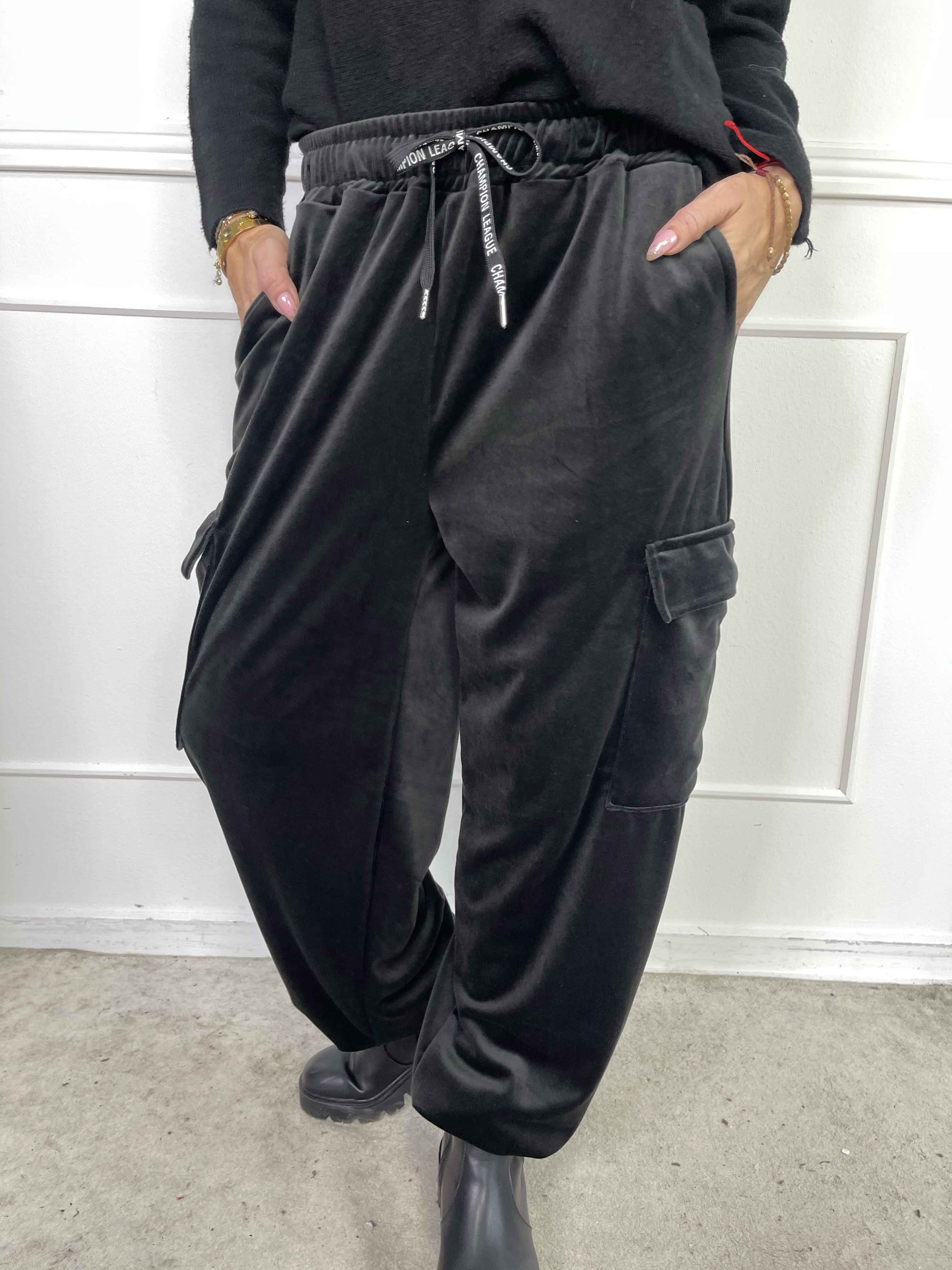 Pippa - Bløde cargobukser i velour